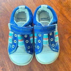 Pediped Blue and Gray Sneakers- size 22 (US 6-6.5)